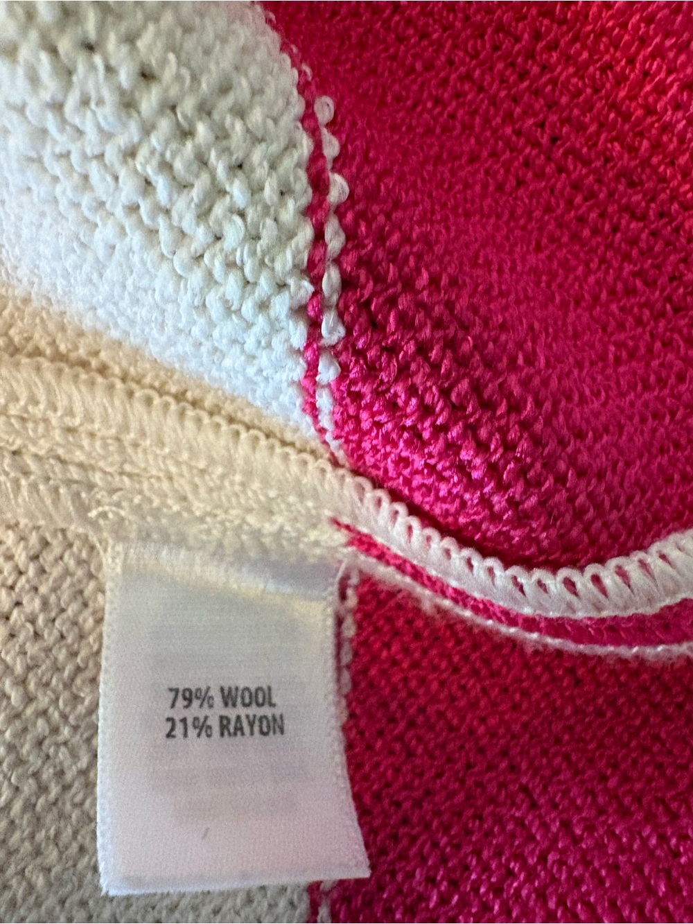 St. John Sheath Dress Womens 10 Pink Cream Striped 3/4 Sleeve Wool Knit - Picture 5 of 7